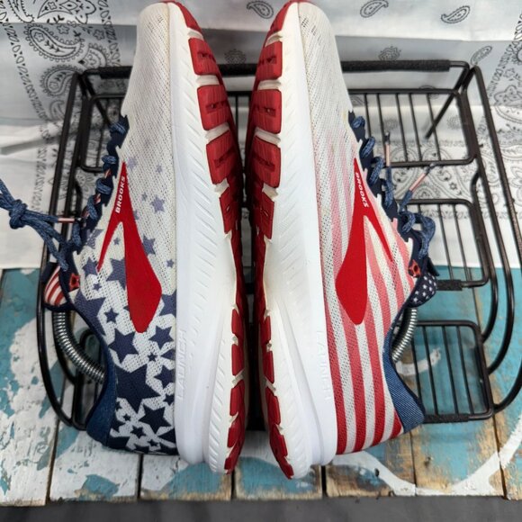 Brooks Red, White, and Blue Athletic Shoes - Picture 6 of 11